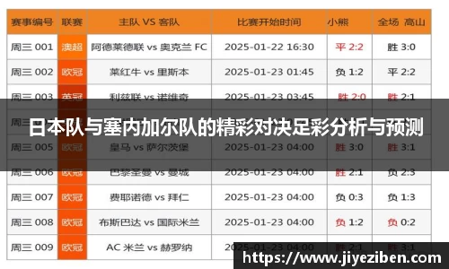 日本队与塞内加尔队的精彩对决足彩分析与预测